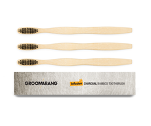Load image into Gallery viewer, Groomarang Infusion Charcoal Bamboo Toothbrush