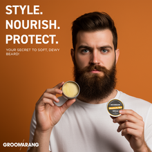 Load image into Gallery viewer, Groomarang Softening Beard Balm 60ml - Enriched with Sweet Almond Oil, Jojoba, Limonene &amp; Linalool