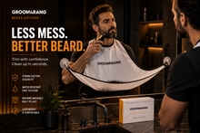 Load image into Gallery viewer, Groomarang Beard Hair Catcher Beard Cape - Trim Your Beard, Not Your Time!