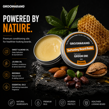 Load image into Gallery viewer, Groomarang Softening Beard Balm 60ml - Enriched with Sweet Almond Oil, Jojoba, Limonene &amp; Linalool