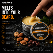 Load image into Gallery viewer, Groomarang Softening Beard Balm 60ml - Enriched with Sweet Almond Oil, Jojoba, Limonene &amp; Linalool