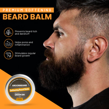 Load image into Gallery viewer, Groomarang Softening Beard Balm 60ml - Enriched with Sweet Almond Oil, Jojoba, Limonene &amp; Linalool