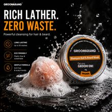 Load image into Gallery viewer, Groomarang Shampoo Ball &amp; Beard Wash - Eco-Friendly Solid Shampoo for Healthy Hair and Beard