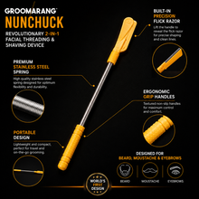 Load image into Gallery viewer, Groomarang Nunchuck - Revolutionary 2-in-1 Facial Threading and Shaving Device