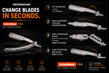 Load image into Gallery viewer, Groomarang Relentless Pro Cut Throat Razor with Blades