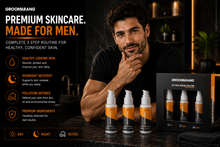 Load image into Gallery viewer, Premium Groomarang 24/7 Facial Skincare Gift Set | Complete Men's Day, Night &amp; Detox Skincare Routine (3 x 30ml)