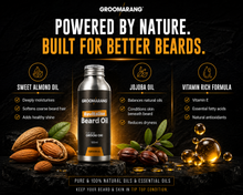 Load image into Gallery viewer, Groomarang Sweet Almond &amp; Jojoba Beard Oil - 30ml &amp; 100ml
