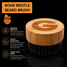 Load image into Gallery viewer, Groomarang ‘O’ Boar Bristle Beard Brush – For Perfect Beard Care and Styling