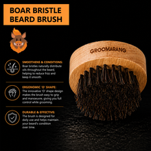 Load image into Gallery viewer, Groomarang ‘O’ Boar Bristle Beard Brush – For Perfect Beard Care and Styling