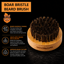 Load image into Gallery viewer, Groomarang ‘O’ Boar Bristle Beard Brush – For Perfect Beard Care and Styling