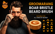 Load image into Gallery viewer, Groomarang ‘O’ Boar Bristle Beard Brush – For Perfect Beard Care and Styling