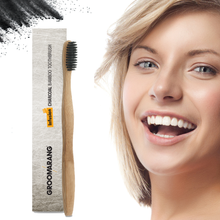 Load image into Gallery viewer, Groomarang Infusion Charcoal Bamboo Toothbrush