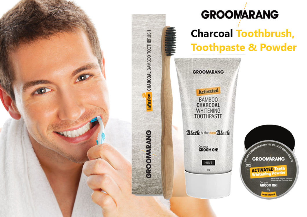 Groomarang Charcoal Teeth Whitening Kit