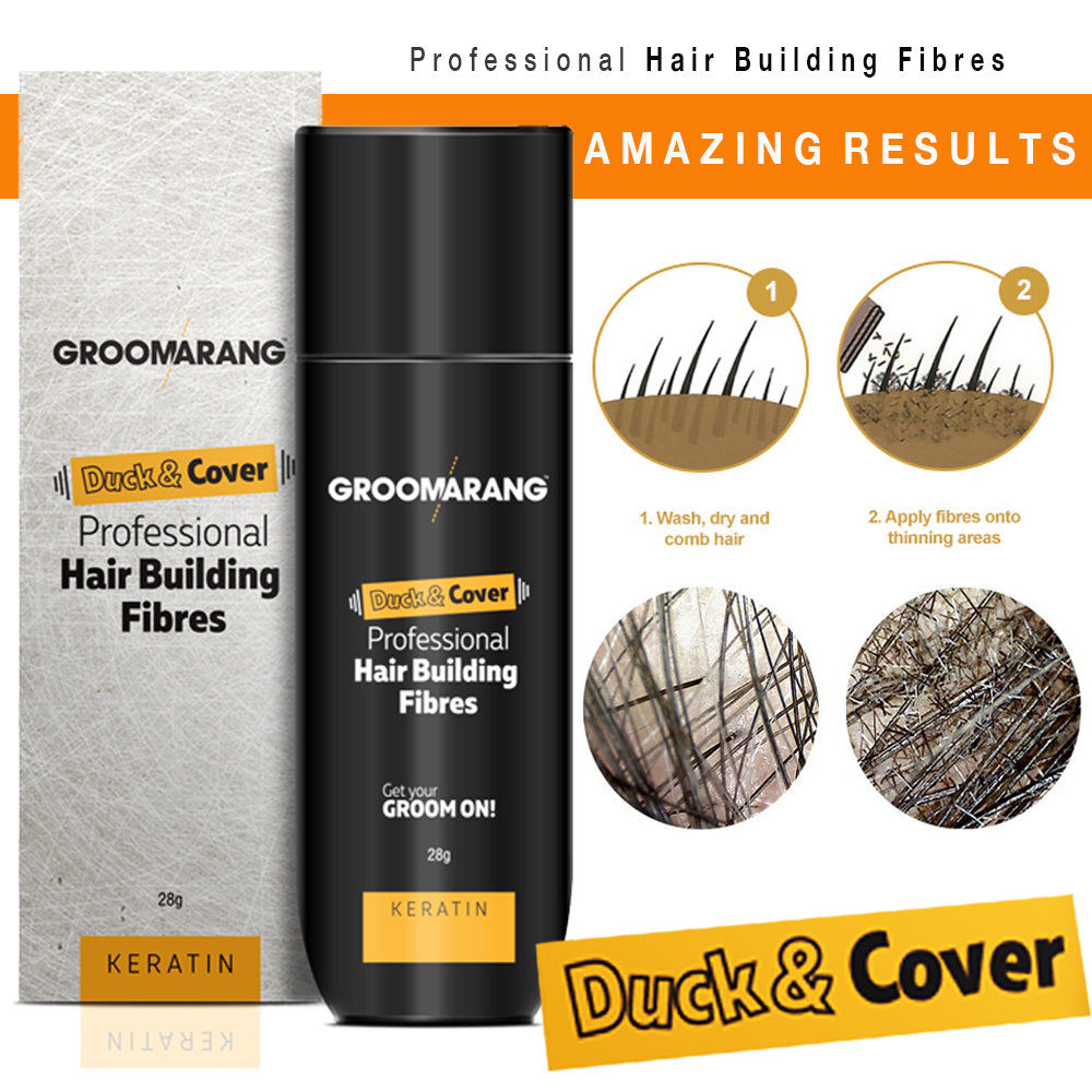 Groomarang Duck & Cover Professional Keratin Hair Building Fibres 28g - Free Delivery