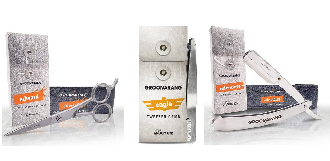 GROOMARANG BUNDLE- RAZOR & SCISSORS & TWEZZER