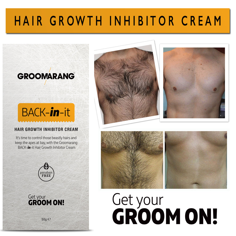 Groomarang 'Back in it' Hair Growth Inhibitor Cream - Permanent Body and Face Hair Removal